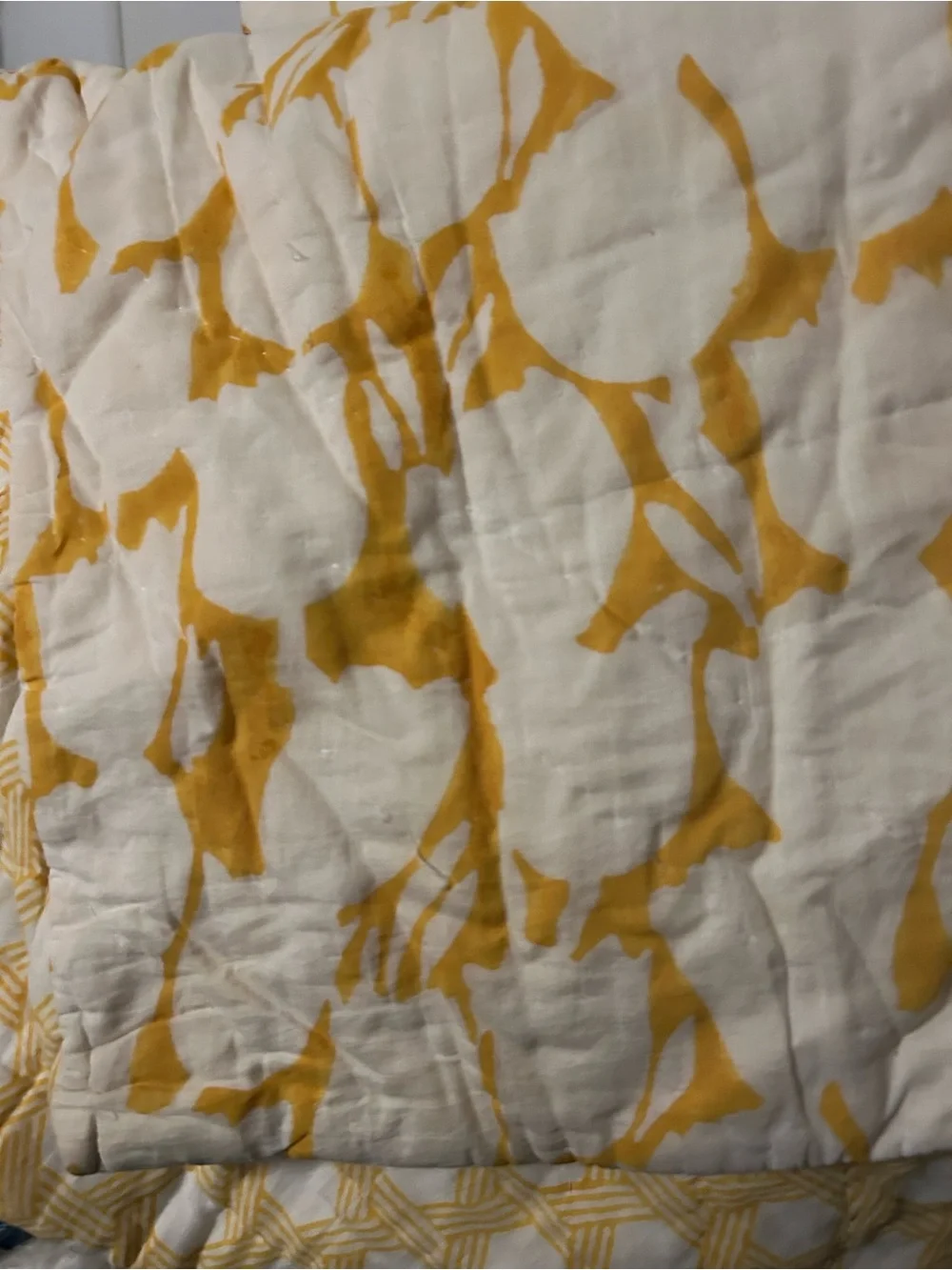 Serena & Lily Tulip-Print Pillow - Yellow and White